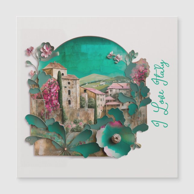 Escultura de papel em italiano floral (Frente)