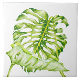 Esculturas de folha num Azulejo cerâmico (1)