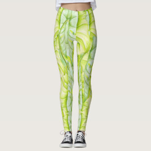 Esculturas de folhas em leggings