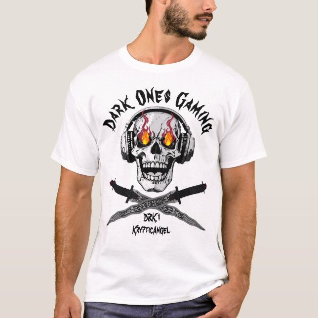 Escuro Personalizado Jogando T-Shirt (Frente)