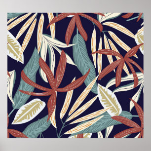 Escuro tropical: Impressão de planta criativa