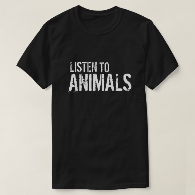 Escute a camisa dos animais (o preto) (Frente do Design)