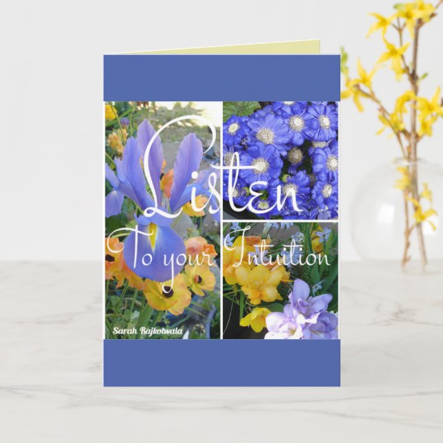 Escute Floral O Seu Cartão De Citação Sábio De Int (Flor Amarela)