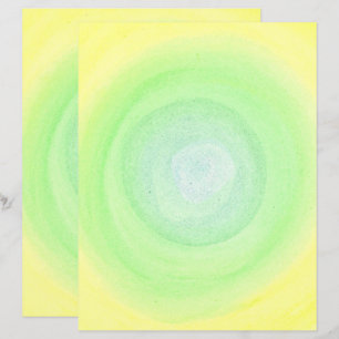 Esfera Verde Azul Pálida em Aquarela Amarela, Pape