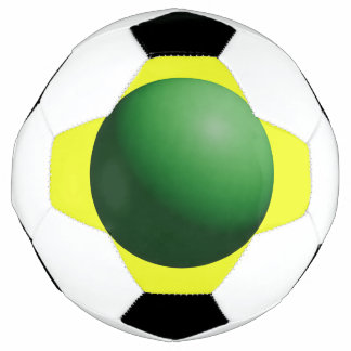 Esfera Verde em Bola de Futebol Amarela
