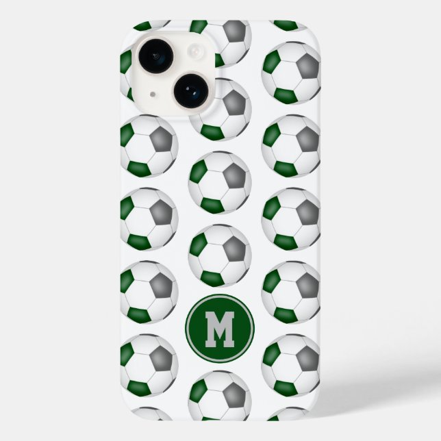 esferas de futebol da cinza verde monograma (Verso)