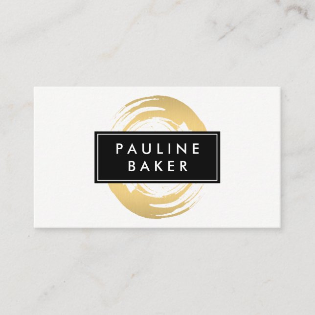 Esfregaço Dourado com etiqueta branca preta (Frente)