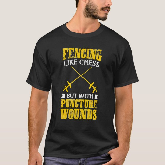 Esgrimista  Camiseta Esgrima como xadrez, mas com  (Frente)