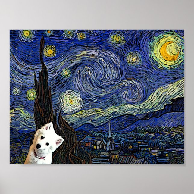 Eskimo Americano Starry Night Van Gogh Poster (Frente)
