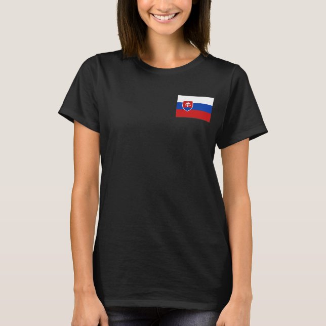 Eslováquia Flag e Map Dk T-Shirt (Frente)