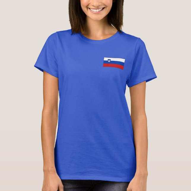 Esloveno Flag e Map dk T-Shirt (Frente)