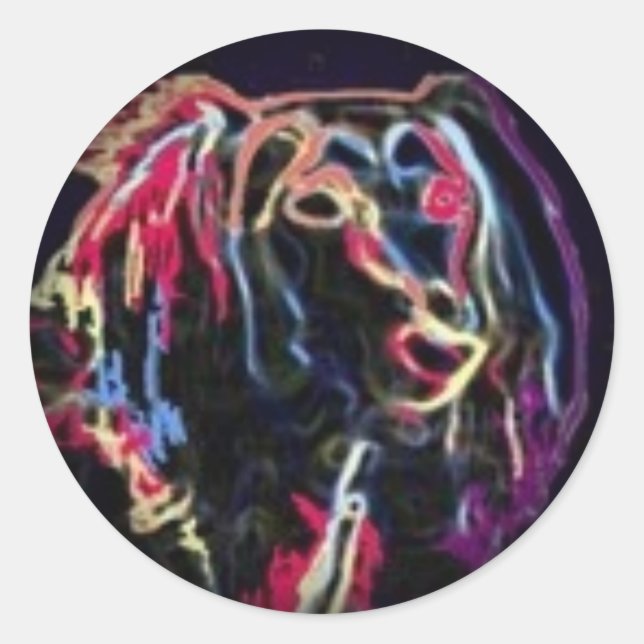 Esmaecer em Autocolantes Redondos Pretos (Frente)