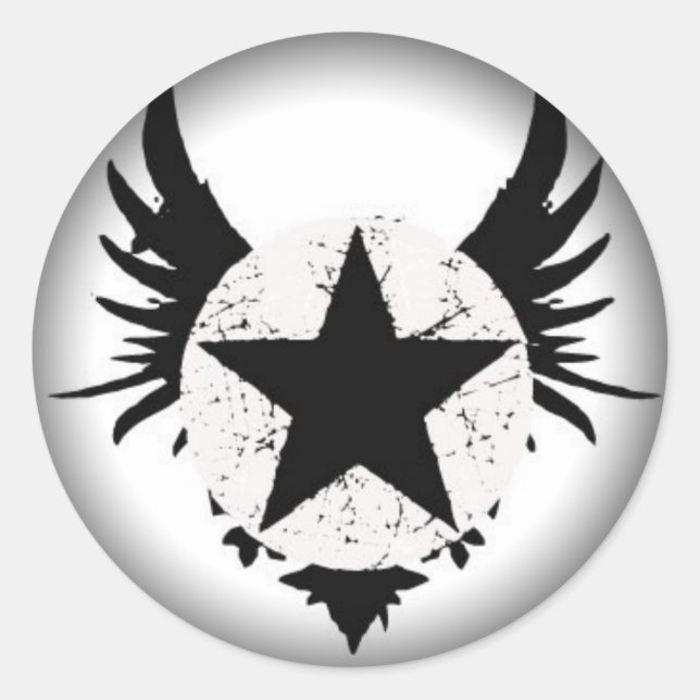 Esmaecer em Autocolantes Redondos Pretos (Frente)