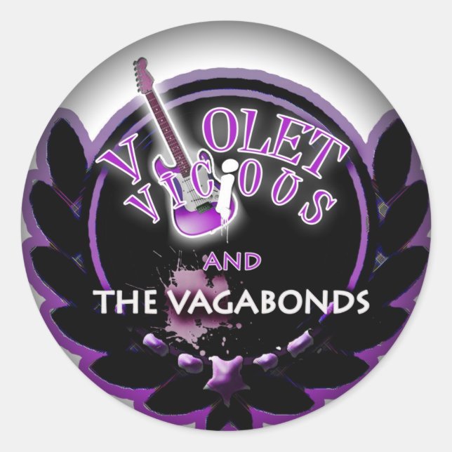 Esmaecer em Autocolantes Redondos Pretos (Frente)