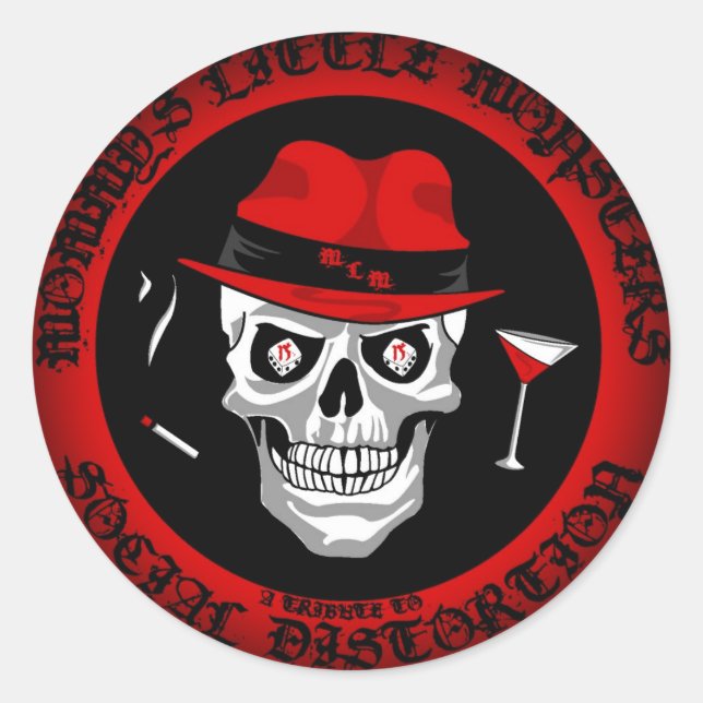 Esmaecer em Autocolantes Redondos Pretos (Frente)