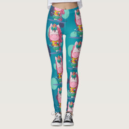 Esmaga Leggings de Pontos Azuis do Partido Unicorn