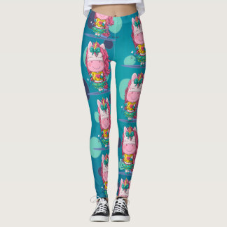 Esmaga Leggings de Pontos Azuis do Partido Unicorn