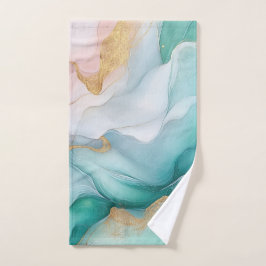 Esmeralda fluente e conjunto Dourado de toalhas ma