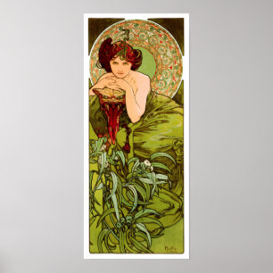 Esmeralda por Alphonse Mucha - impressão do poste