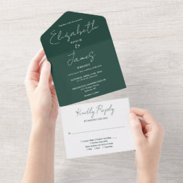 Esmeralda Verde Minimalista Elegante Casamento com