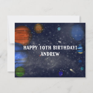 Espaço Exterior com planetas e galáxias