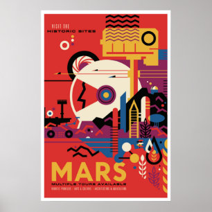 Espaço futuro de Marte da visita do poster de