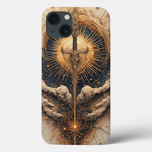 Espada Celestial com Asas de Anjo (Verso)