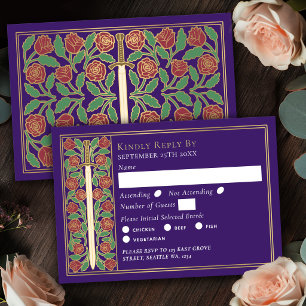Espada Floral Medieval Roxo Dourado RSVP de Casame