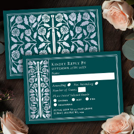 Espada Medieval Teal Prata RSVP de Casamento