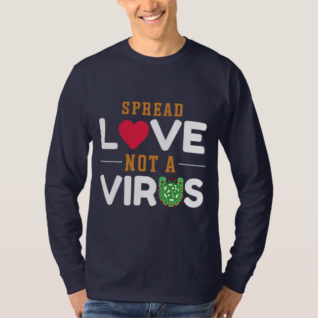 Espalhar o amor sem o vírus T-Shirt Basic Long Sle (Frente)