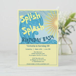 Espalhar Splash Birthday Bash Convite de festas