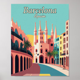 Espanha de Arte Minimalista da Poster de Barcelona