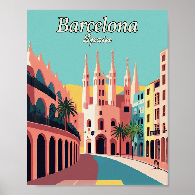 Espanha de Arte Minimalista da Poster de Barcelona (Frente)