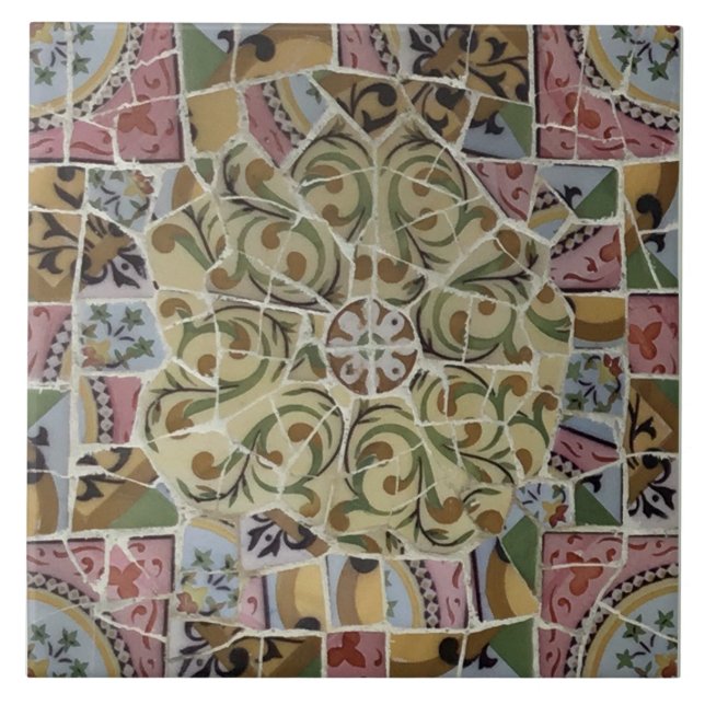 Espanha de Barcelona, parque Güell, azulejo de (Frente)