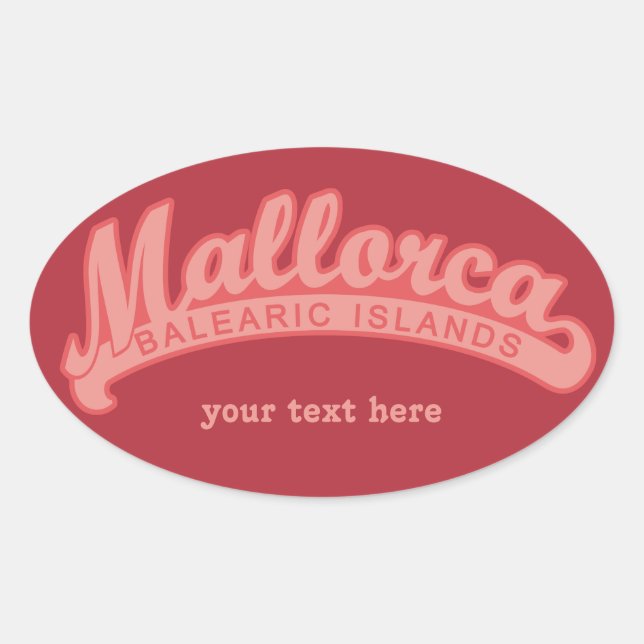 Espanha MALLORCA texto personalizado e adesivos de (Frente)