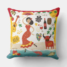 ESPANHA Monograma - VEJA DE VOLTA! Almofadas Throw