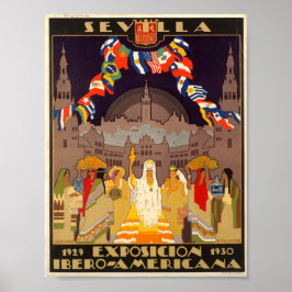 Espanha Vintage Seville Expo 1919 Poster