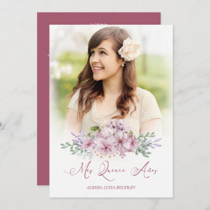 Espanhol Borgonha Mis XV Años Foto Floral Garland