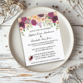 Espanhol Burgundy Rosa Blush Orçamento Floral