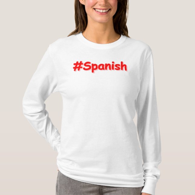 "#Espanhol" Design. Comprar Agora T-Shirt (Frente)