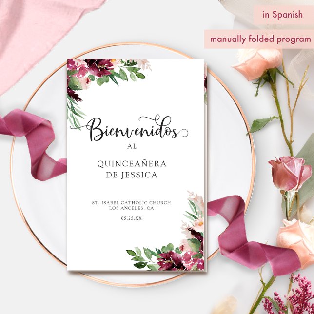 Espanhol, Elegante Burgundy Quinceañera (Criador carregado)
