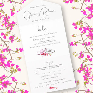 Espanhol, Invitación a Boda Sombrero Charro Weddin