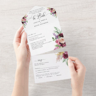 Espanhol, Púrpura Mauve Floral Casamento Raspal D
