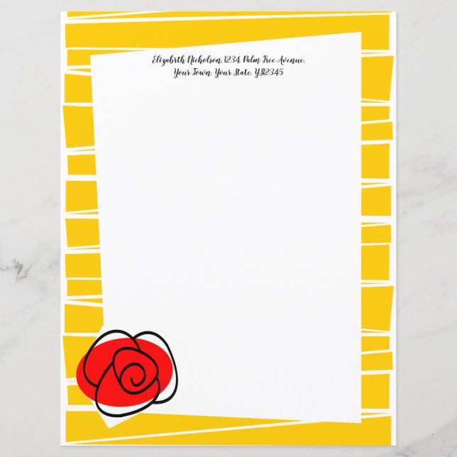 Espanhol Rosa Fronteira de Texto Stripe 8,5 x 11 (Frente)