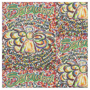 Espanhol Serenity Prayer Angel Art Material Tecido