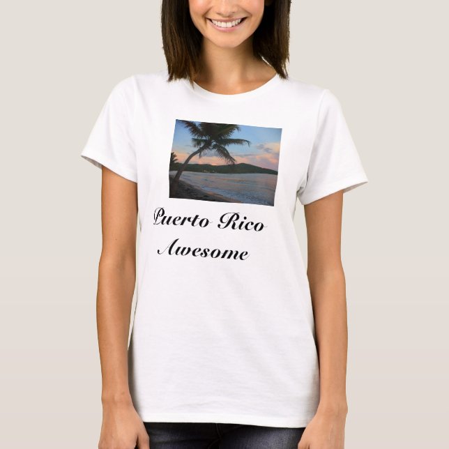 Espantoso T-shirt feminina da praia em Porto Rico (Frente)