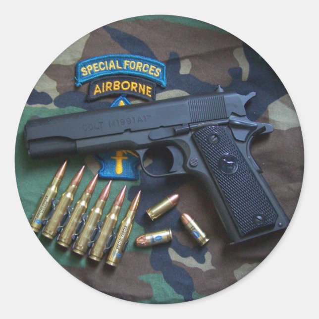 Especiais forças verdes beretas adesivos (Frente)