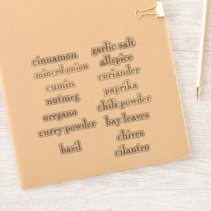 Especiarias de Pantry Definir Adesivos Personalizá