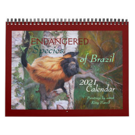 "Espécies do Brasil ameaçadas" Calendário de 2021