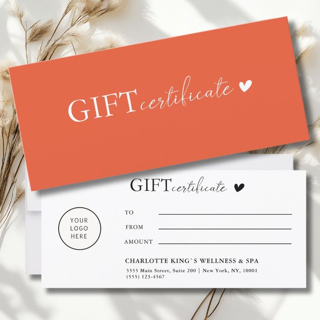 Específico do cliente, Certificado de oferta comer (Customer specific, Logo Business Gift Certificate)